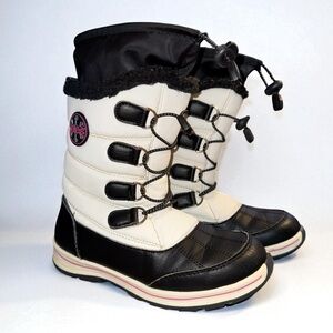 Black and White Girls Snow Boots
